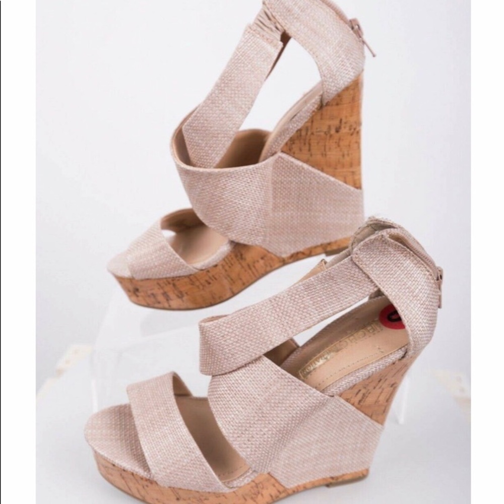 BCBG Generation Platform Wedge Cork Heel